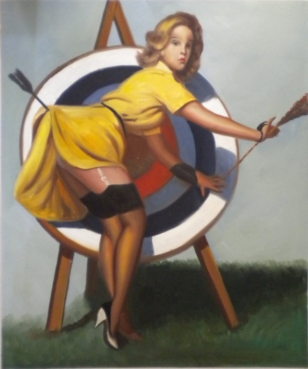 store falso d'autore A near miss di Gil Elvgren